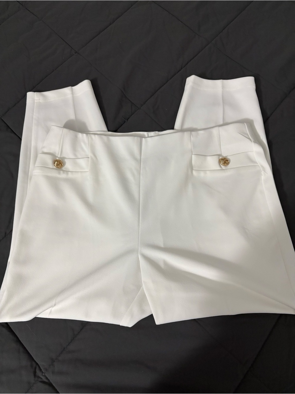Soho Apparel Cream High-Rise Tailored Trousers